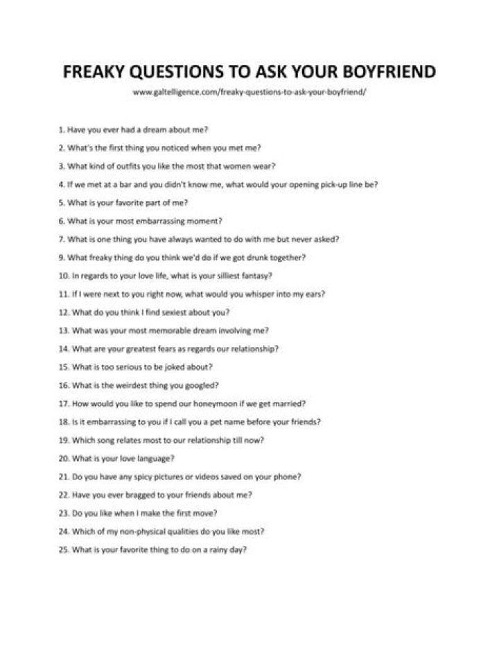 16 Freaky Questions To Ask Your Boyfriend Rare Ways To Charm Men