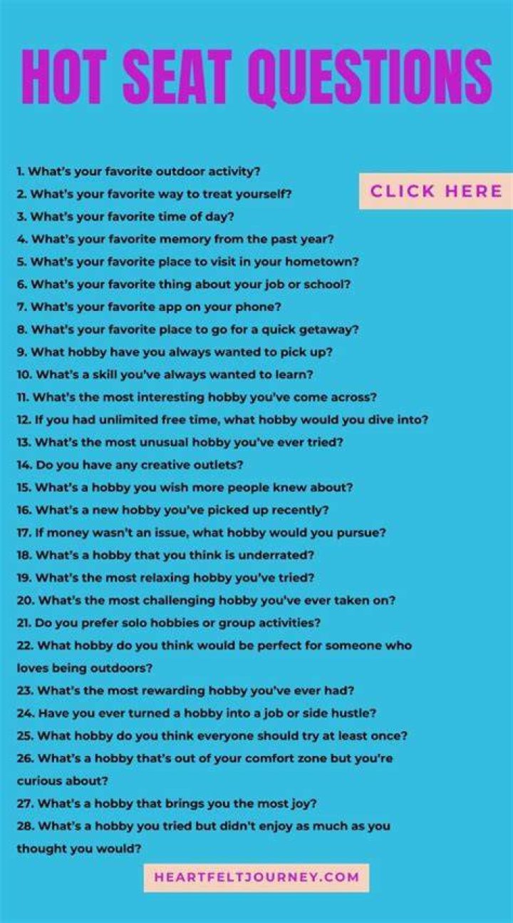 20 Unique Hot Seat Questions Add Spark in your Conversation