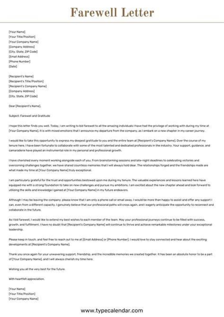 22+ Best Farewell Letter Samples and Writing Tips