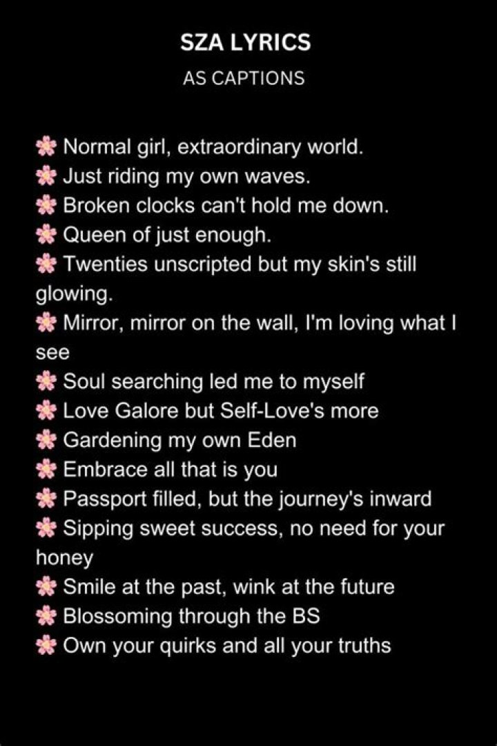 250+ SZA Lyrics Captions For Instagram CAPTION SWAG
