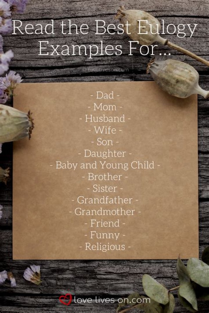30+ Best Eulogy Examples Eulogy examples, Eulogy, Writing a eulogy