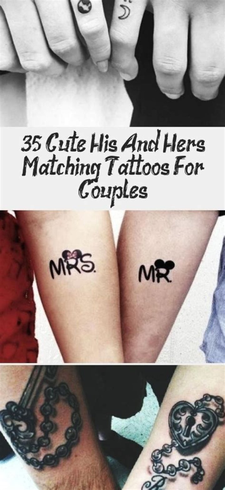 35 Cute His and Hers Matching Tattoos For Couples