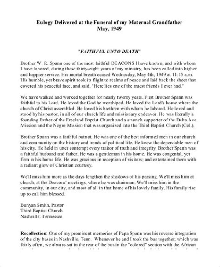 39+ Eulogy Examples PDF, Docs, PSD