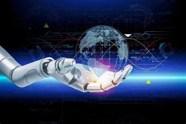 3D rendering artificial intelligence AI research of droid robot and