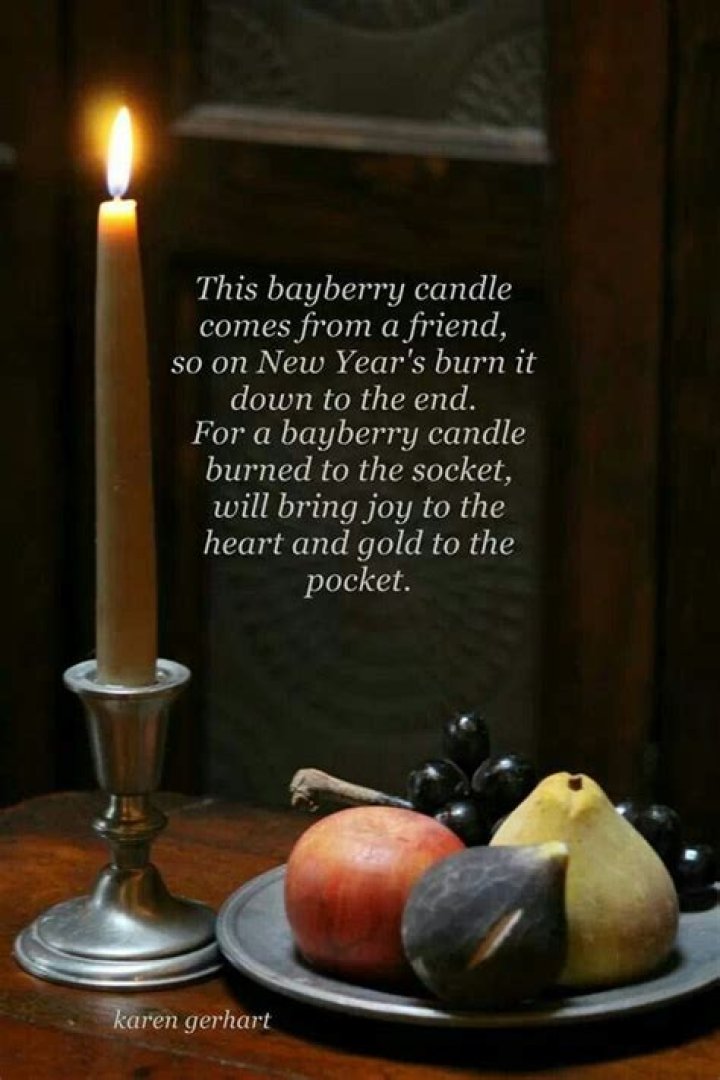 A BAYBERRY CANDLE BURNED TO THE SOCKET...