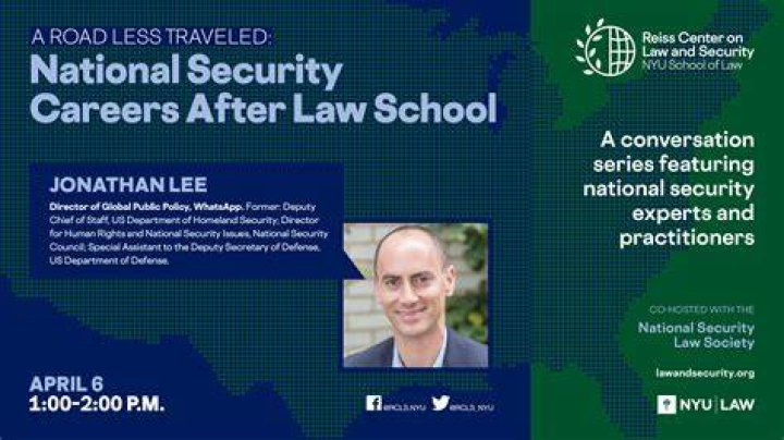 A Road Less Traveled National Security Careers After Law School