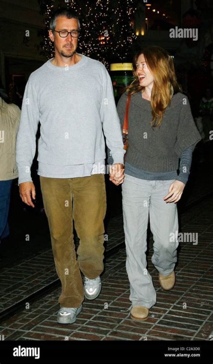 Actor Alan Ruck taking a stroll with his wife Mireille Enos in Beverly
