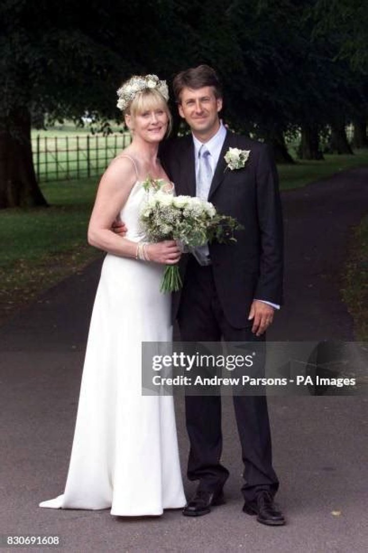 Actress Sarah Lancashire with her new husband Peter Salmon, Director of