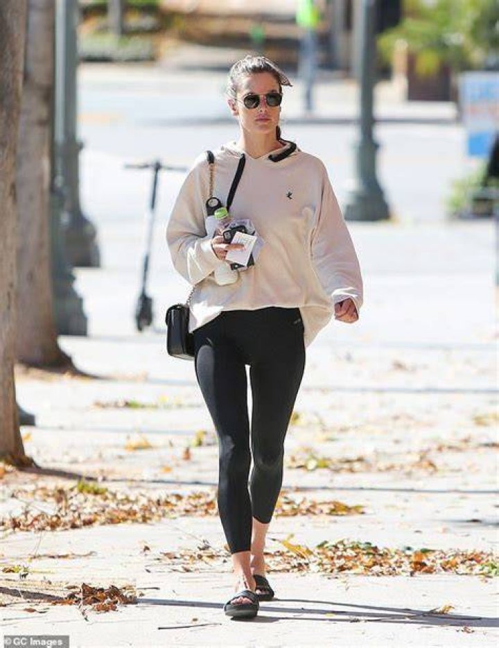 Alessandra Ambrosio keeps it casual as she touches down at Guarulhos