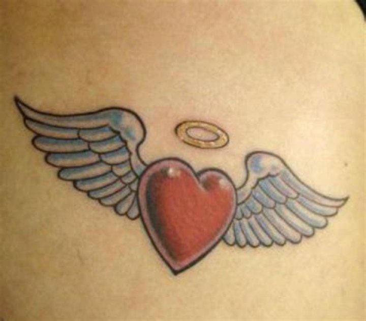 Angel wings heart tattoo Angel wings heart tattoo, Heart with wings