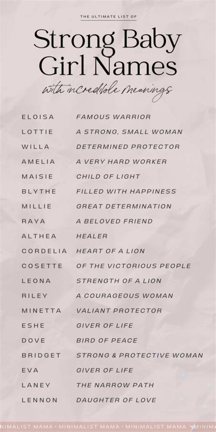 Baby girl names that mean 'strong' are perfect for a future trailblazer
