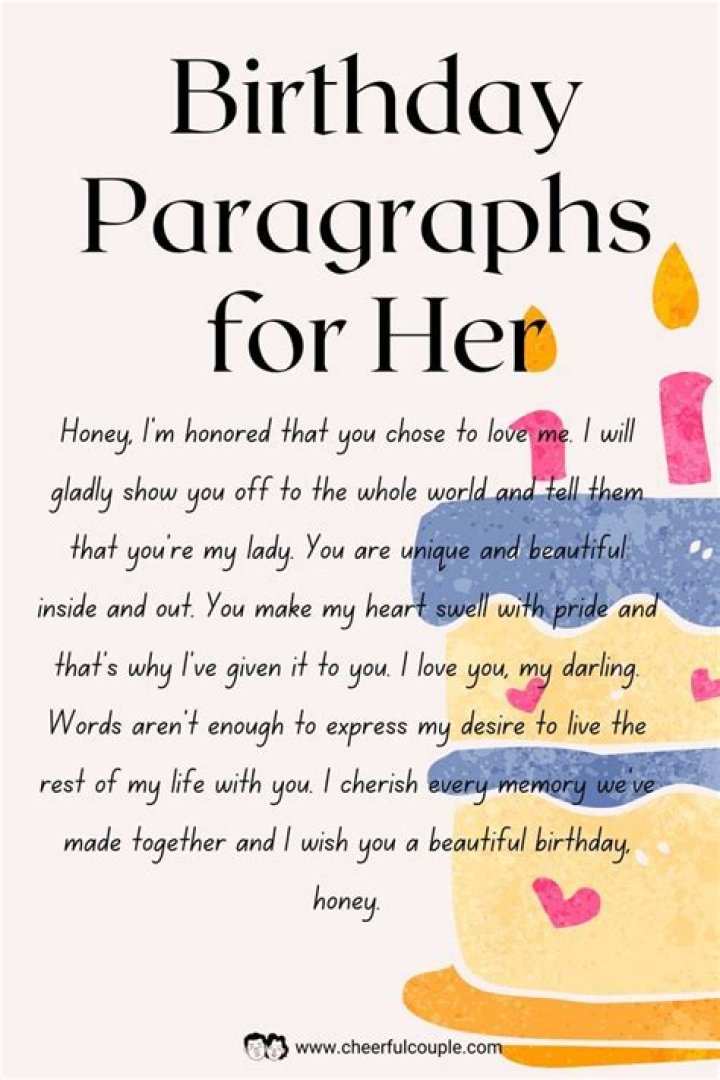 Birthday Paragraphs for Her Birthday paragraph, Happy birthday
