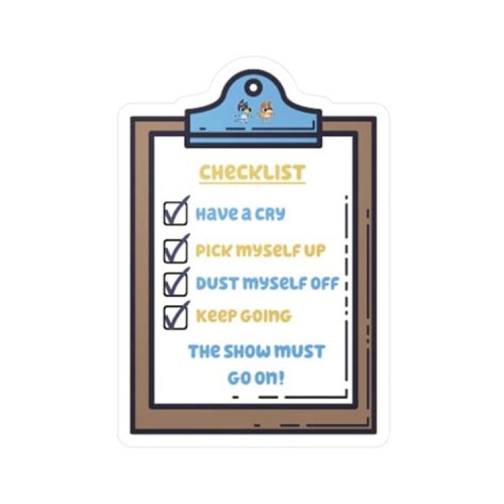 Bluey Mental Health Checklist Stickers Mental Health Bluey Etsy New