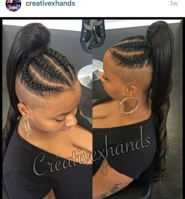 Braided ponytail Shaved side hairstyles, Side ponytail hairstyles