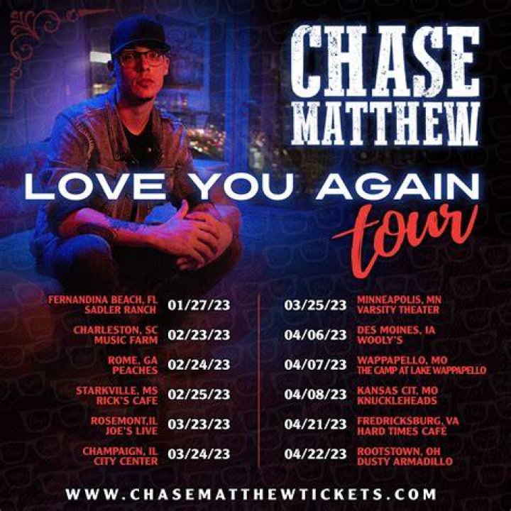 Chase Matthew Concert Tickets 2023 Live Tour Dates Bandsintown