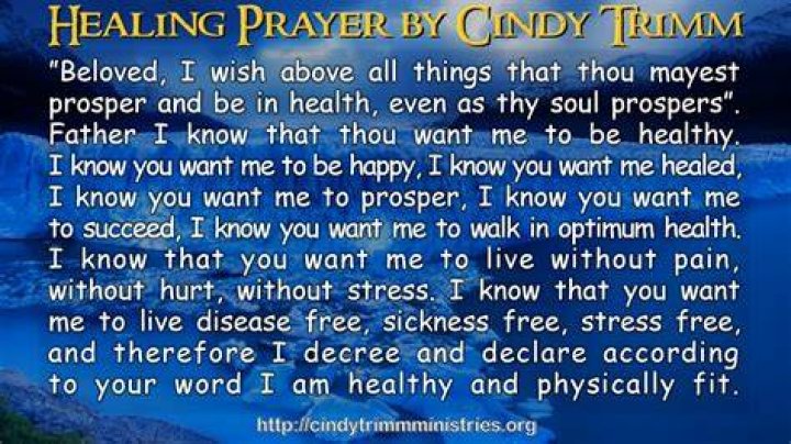 Cindy Trimm Healing Prayer ReshnaPercy