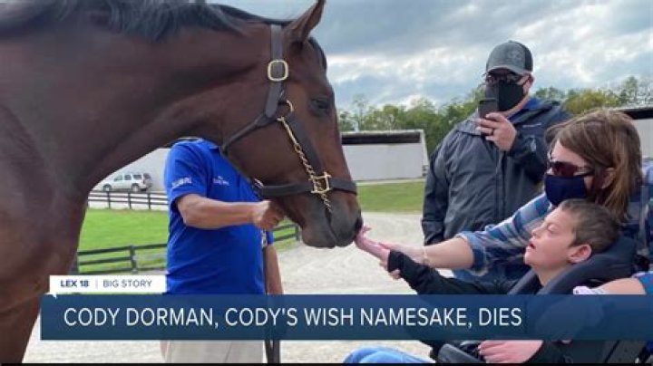 Cody Dorman, namesake of winning horse Cody's Wish, dies
