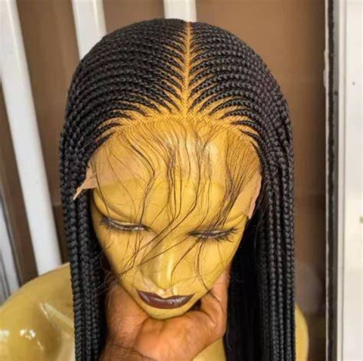 Cornrow Braided Wig Ghana Weaving Frontal Closure Frontal Etsy in