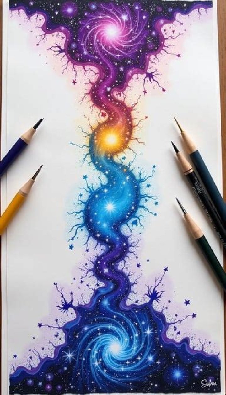 Cosmic Image in color Drawing by Jonathan Pageau Pixels