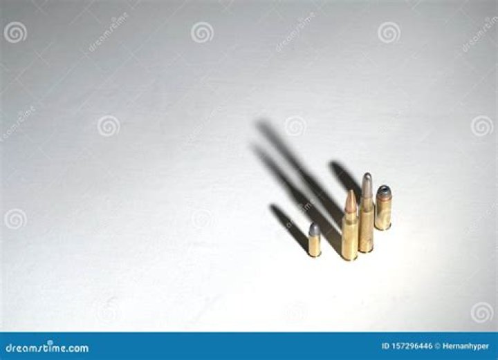 Crime Family Concept. Several Bullet Standing On A White Surface