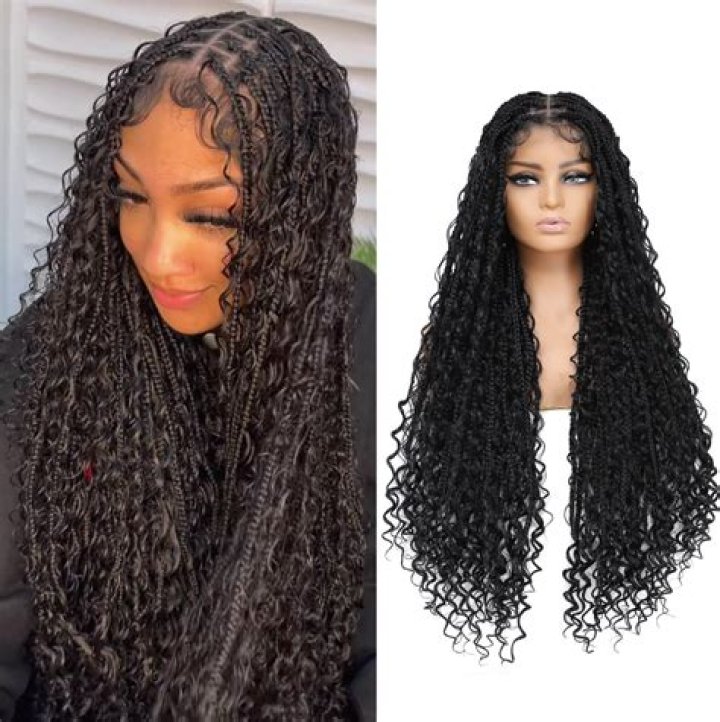 Curly box braids wig Goddess braids hairstyles, Braids with curls