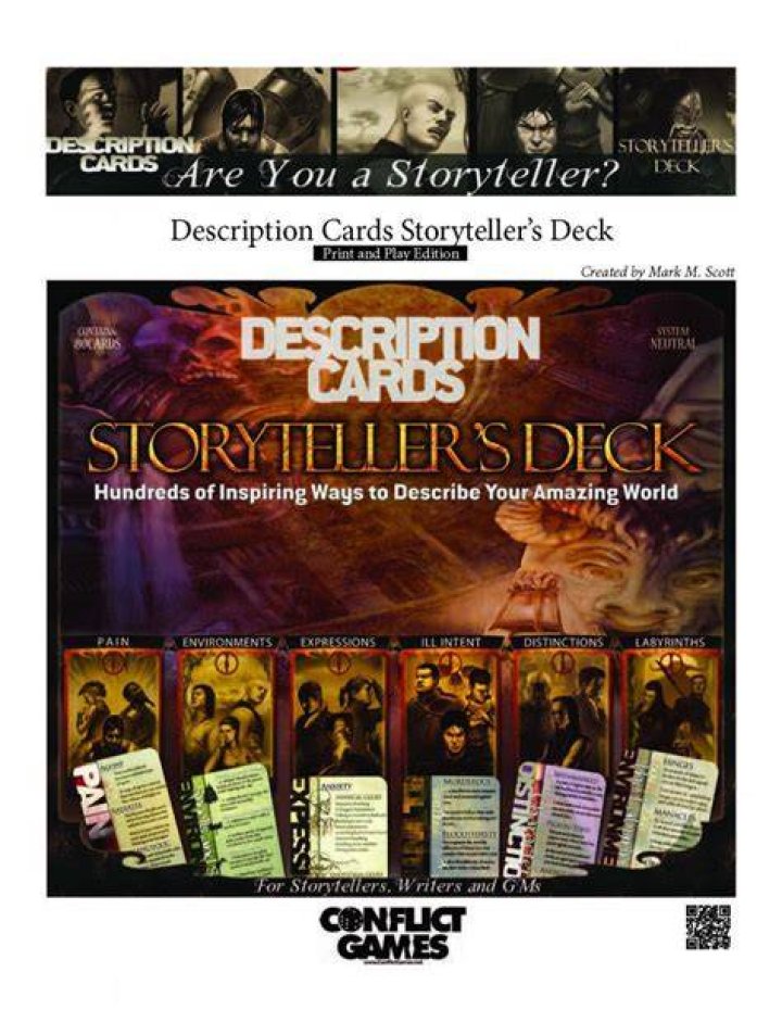 Description Cards Storytellers Deck PAIN CARDS excerpt (Creative