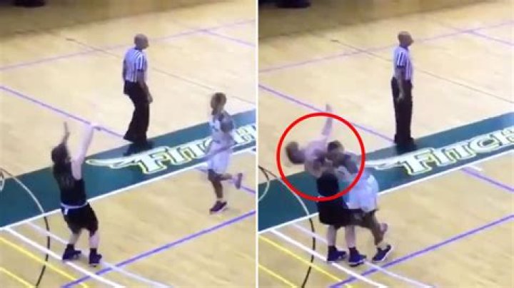 Disgusting college basketball cheap shot, Fitchburg State player Kewan