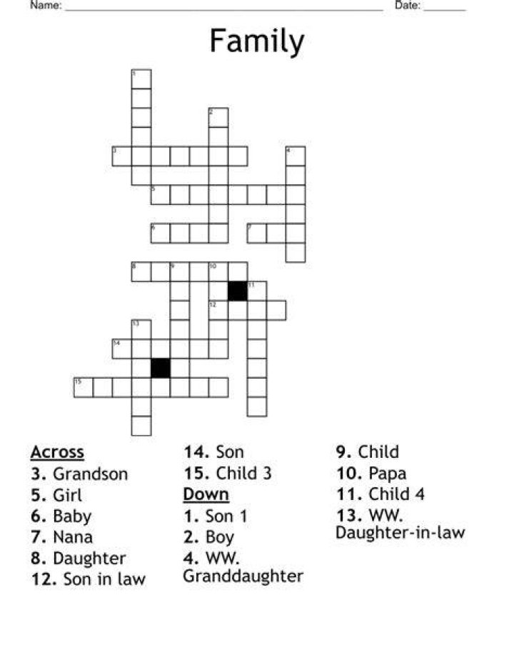 Family Crossword WordMint