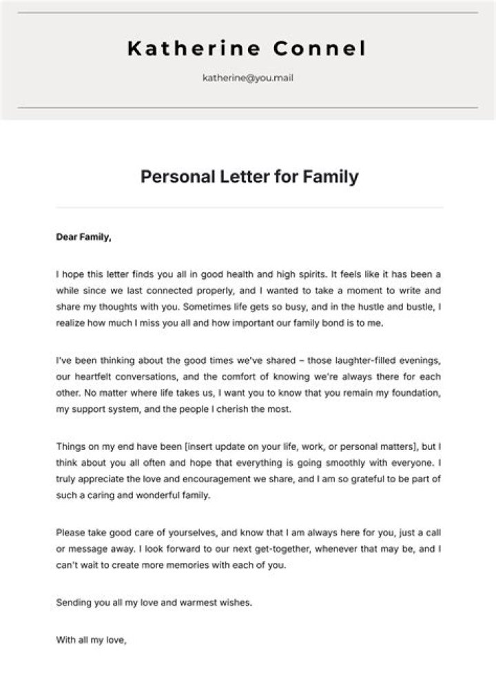 Family Letter Template Examples Letter Template Collection