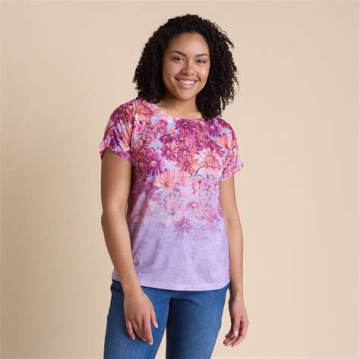 Floral Lace Textured Tee Christopher & Banks Clothes for women
