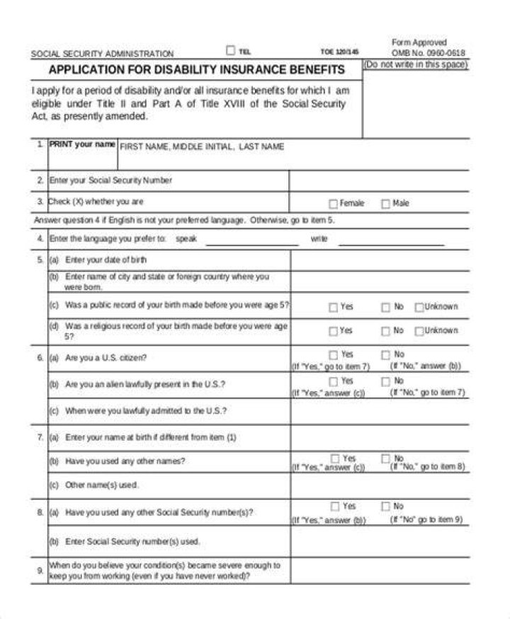 FREE 9 Sample Social Security Application Forms In PDF Printable