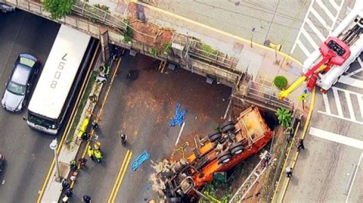 Garbage truck overturns near NYC Lincoln Tunnel, injuring at least 12