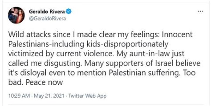Geraldo Rivera claims inlaw branded him 'disgusting' for slamming
