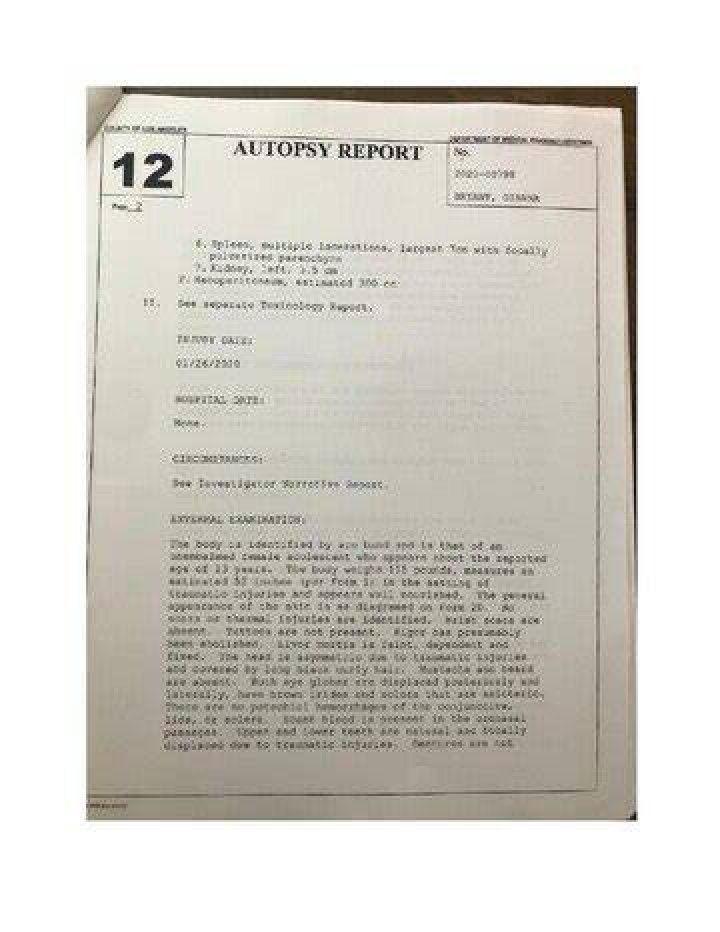 Gianna Bryant Autopsy Report (Gianna Bryant Cause Of Death) Price ki