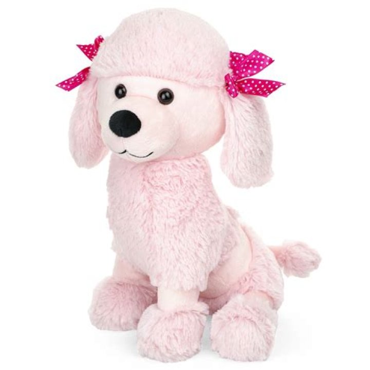 Giftable World Plush Poodle Dog With Pink Ribbons Stuffed Animal Toy 14