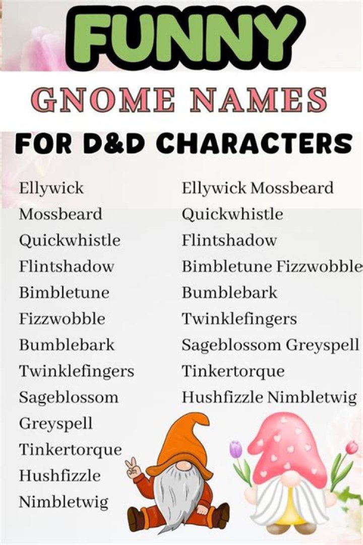 Gnome Names for Dungeons and Dragons