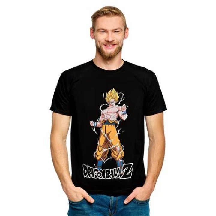 GOKU DRAGON BALL Z TSHIRT Blue Purple Tie Dye Japanese Kanji Big Logo