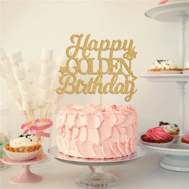 Happy Golden Birthday Cake Topper Golden Birthday Cake Etsy Canada