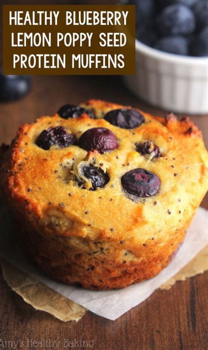 Healthy Blueberry Lemon Poppy Seed Protein Muffins Amy's Healthy Baking