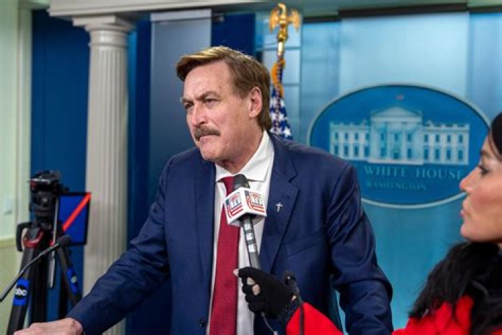 How far did Mike Lindell's net worth drop after getting kicked off