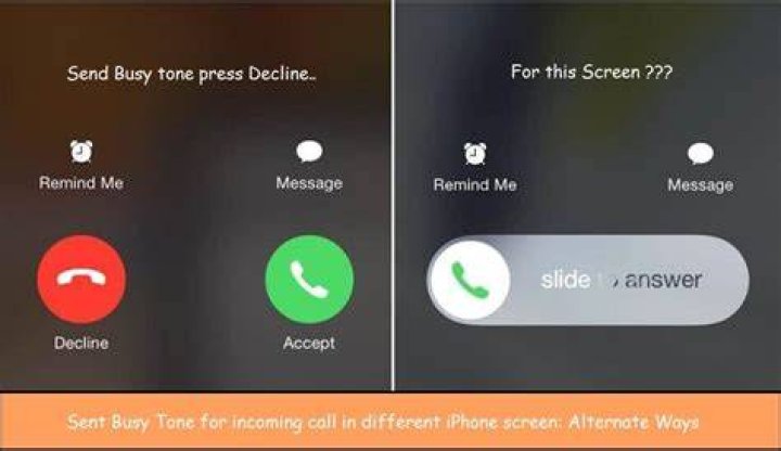 How to send busy tone from iPhone for call