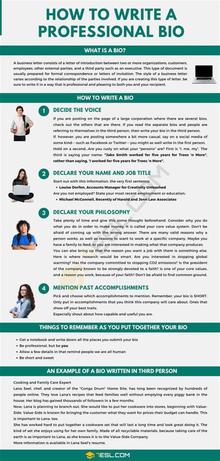 How to Write a Bio Using a Free Template Writing a bio, Writing a