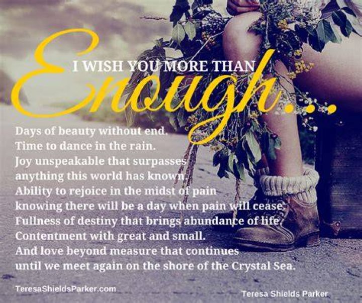 I Wish You More Than Enough Teresa Shields Parker I wish you enough