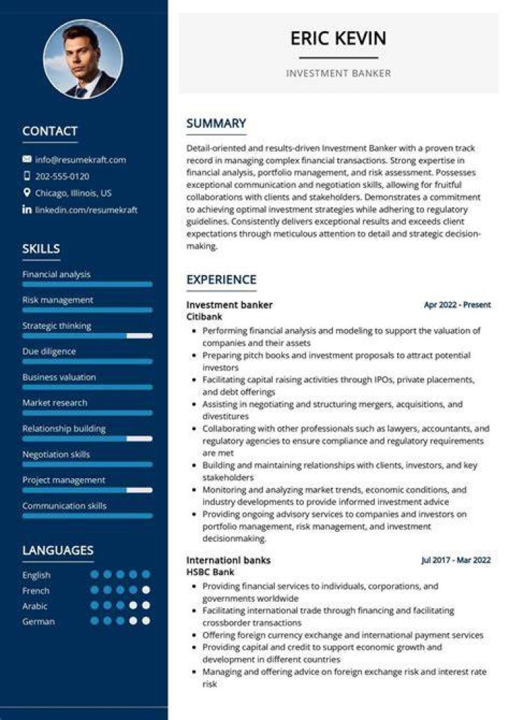 Investment Bankers Resume Invest Detroit