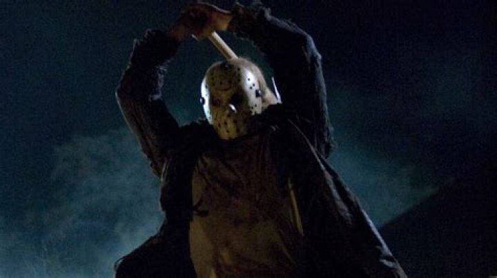Jason Voorhees, black background, Friday the 13th, mask, movie