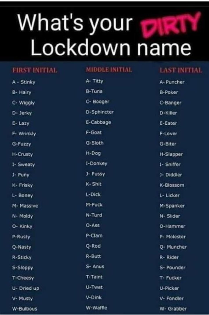 Joke Names Dirty Freeloljokes