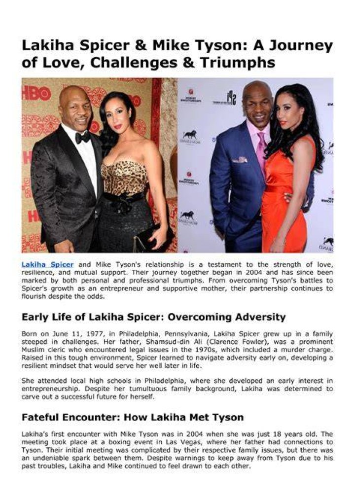 Lakiha Spicer Inside The Life Of Mike Tyson&rsquo;s Wife