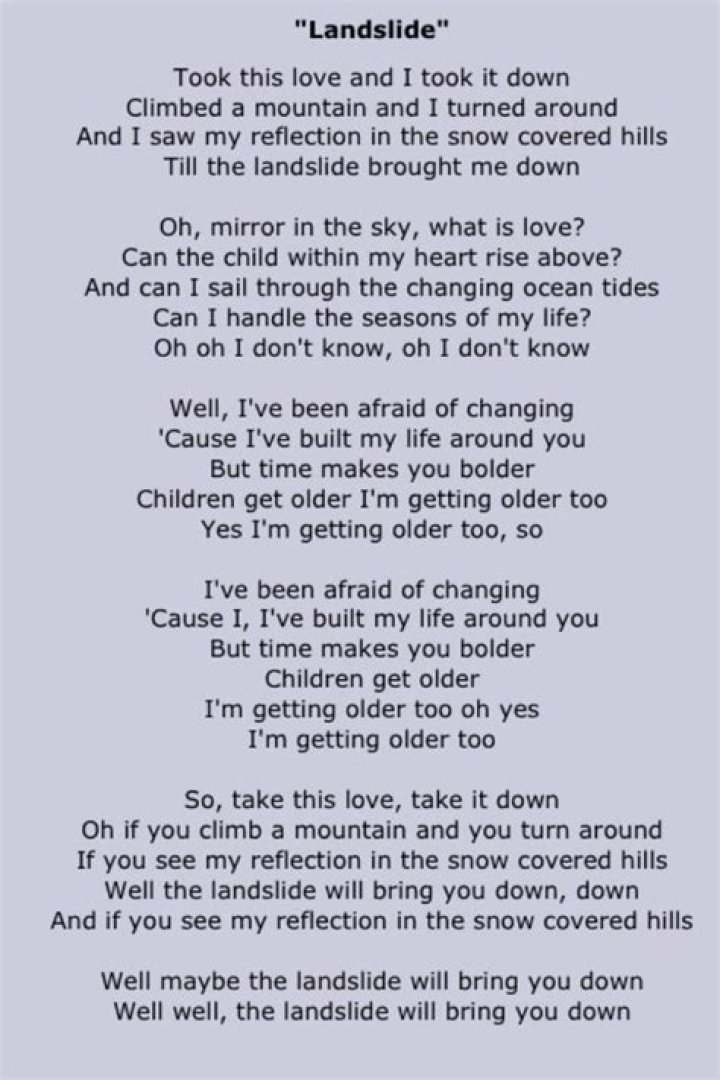 Landslide Lyrics
