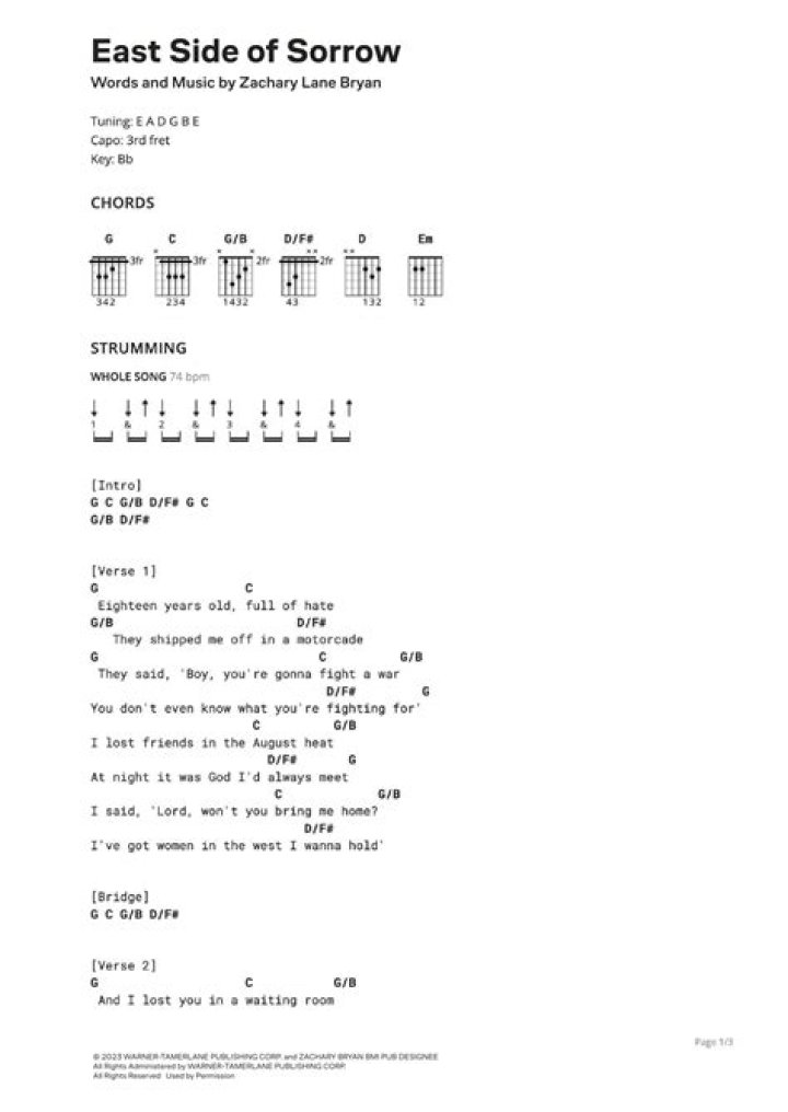 [LETRA] East Side of Sorrow Zach Bryan Lyrics