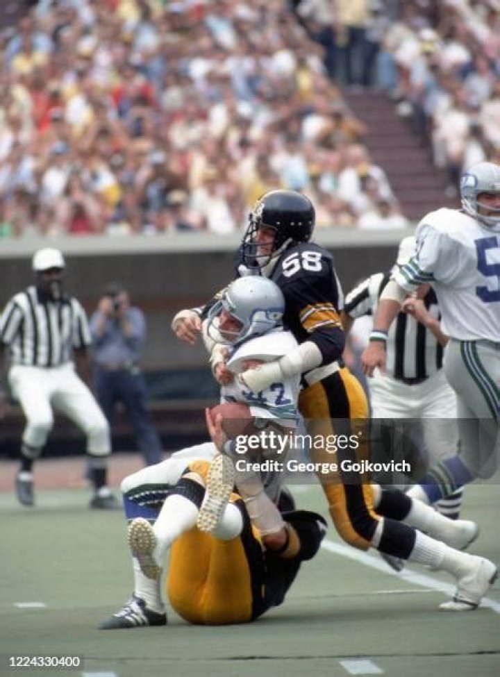 Linebacker Jack Lambert of the Pittsburgh Steelers poses for this